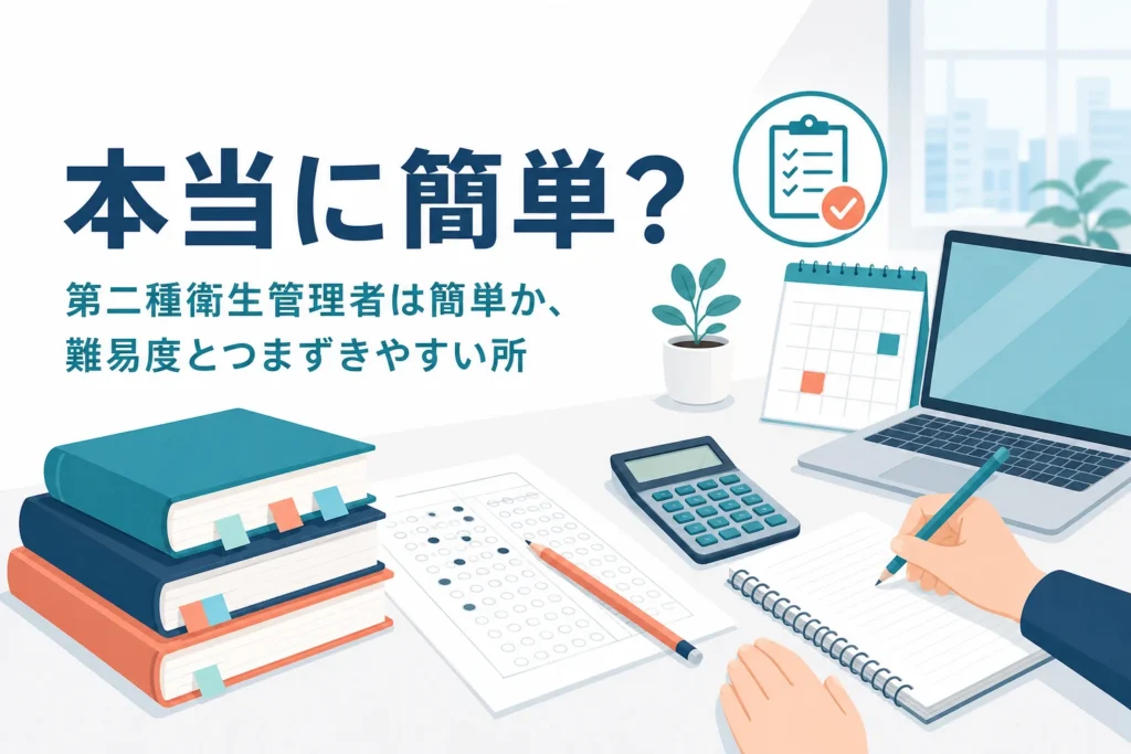 第二種衛生管理者は簡単なのかを、難易度とつまずきやすいポイントから紹介する記事のアイキャッチ