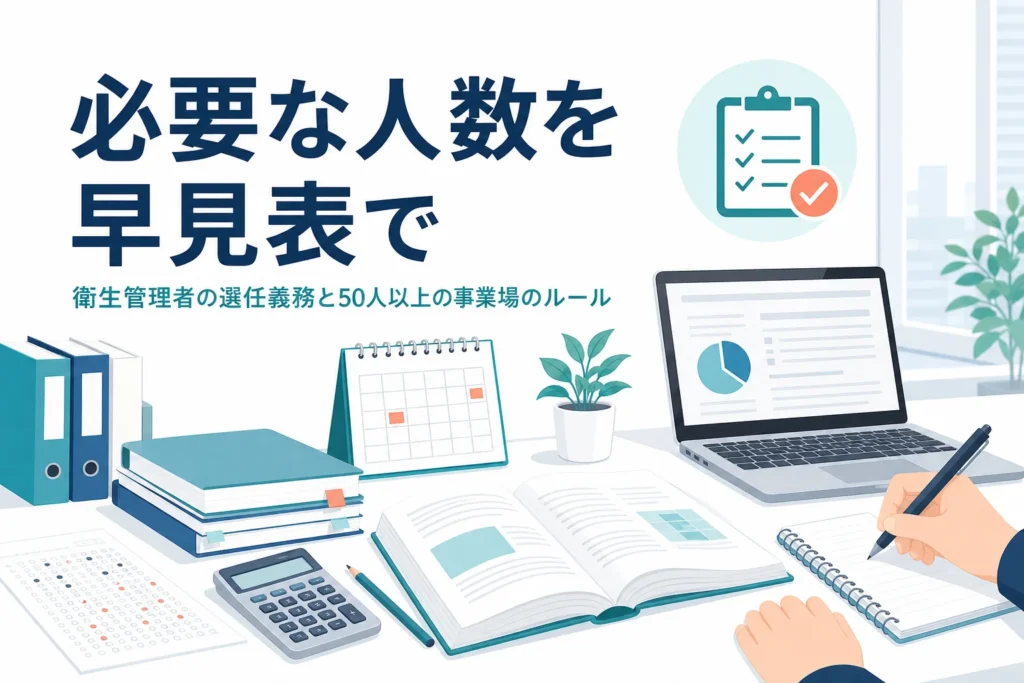 衛生管理者の選任義務について、必要な人数と選任のルールを紹介する記事のアイキャッチ