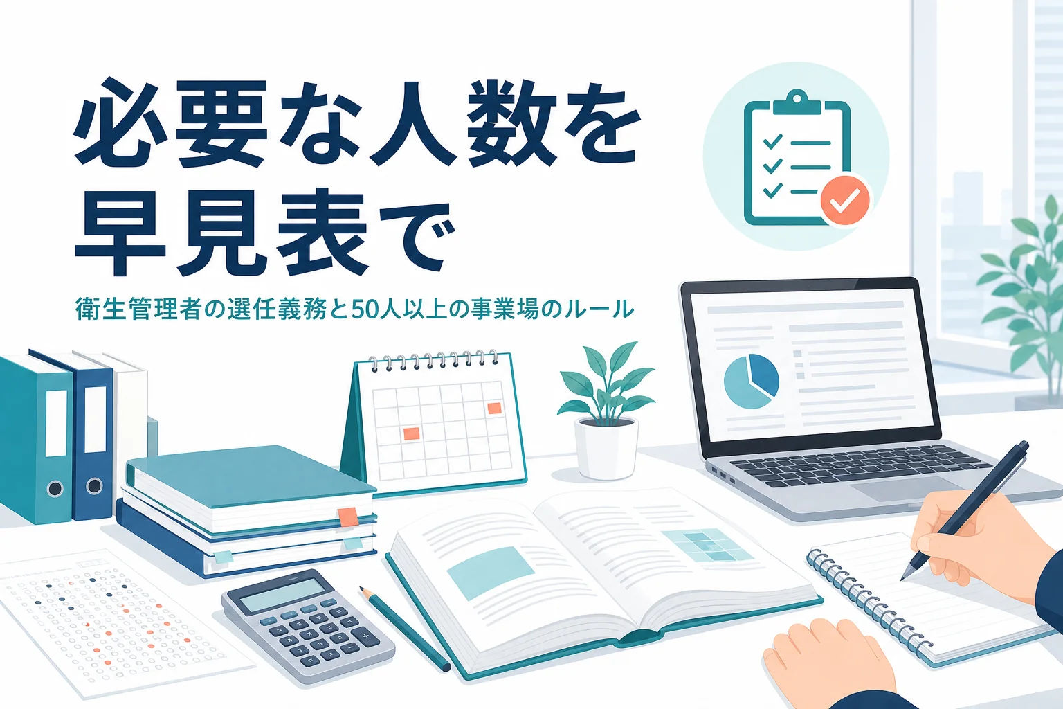 衛生管理者の選任義務について、必要な人数と選任のルールを紹介する記事のアイキャッチ